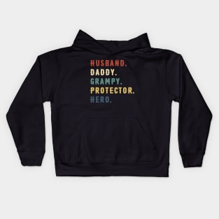 Husband Daddy Grampy Protector Hero Dad Gift Fathers Day Kids Hoodie